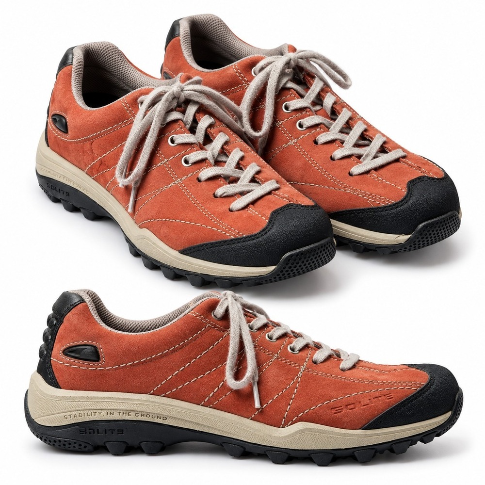 GOLITE Lime Lite Hiking Shoe Women Sz 7.5 Orange Nubuck Leather Outdoor Gorpcore